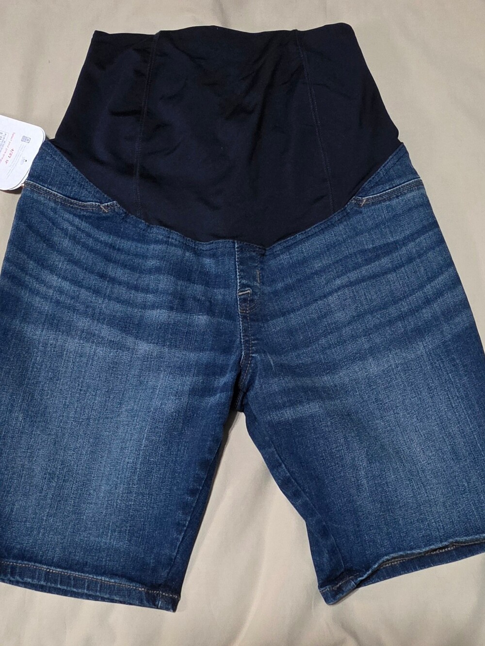 💢4For$20 Isabel Maternity by Ingrid & Isabel Dark Blue Denim Shorts Panel Sz 4